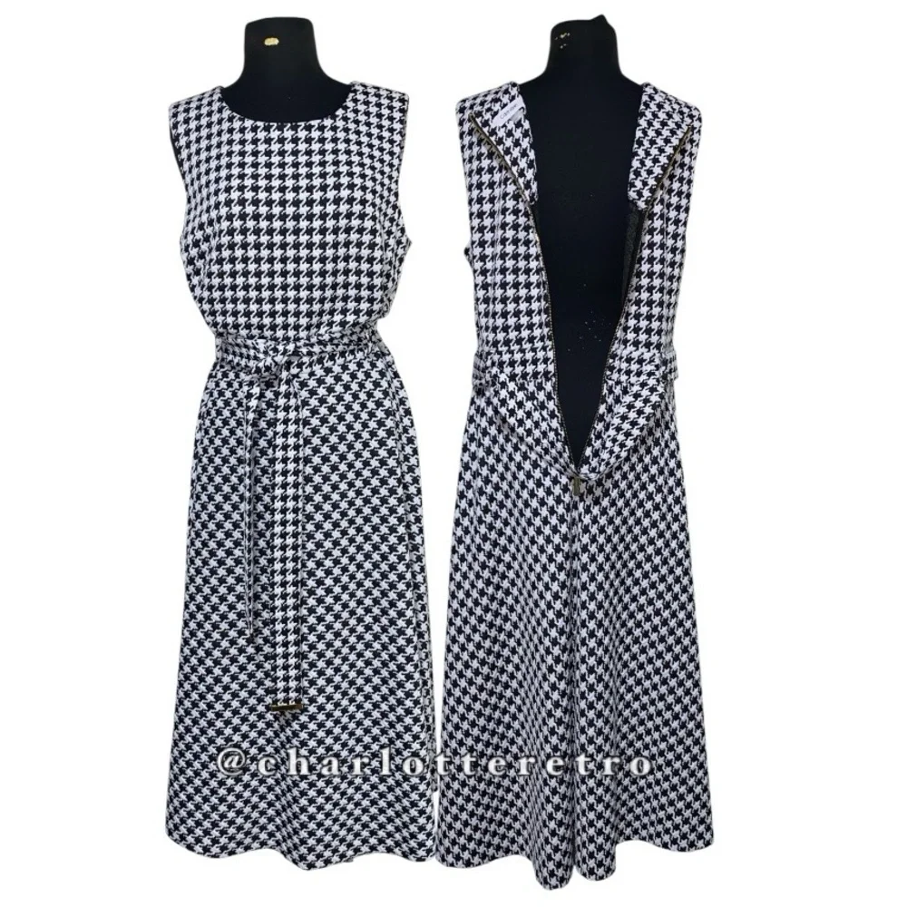 NWT Calvin Klein Houndstooth Ponte Knit Dress